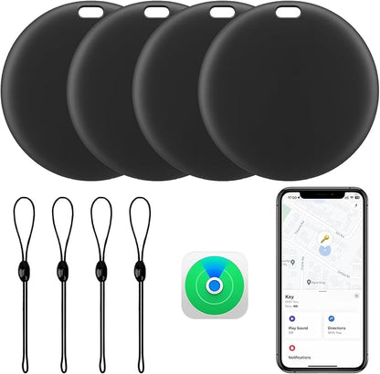 [Apple MFi Certified] LBPRT Air Tracker Tag 4 Pack, Smart Bluetooth Item Finder Work with Apple Find My (iOS Only, Android not Supported), Key Locator for Luggage Suitcase, Wallet. Replaceable Battery