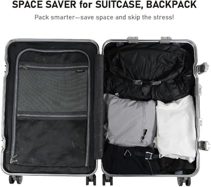 Vacuum Compression Bags for Travel, 40L Pump-Free Reusable Vacuum Bags, Waterproof Laundry Bag for Backpack and Suitcase, Space Saver Bags for Backpacking