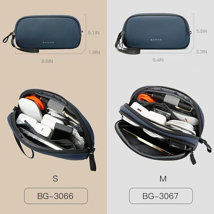 BANGE Cable Organizer Pouch， Travel Water Resistant Tech Accessories Bag Carry Storage，Electronic Organizer Accessory Case for Charger, Cables, Power Bank