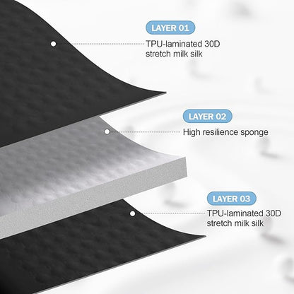 Larger Self-Inflating Airplane Seat Cushion for Long Flights – Portable Travel Cushion Airplane Seat - Memory Foam Travel Seat Cushion Providing Pressure Relief (Black)