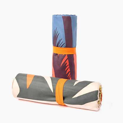 Eunzel 2 Pack Microfiber Beach Towel, Quick Dry Travel Towel Large Sand Free Towel for Beach, Camping, Swim Pool, Gym, Sports& Yoga 71"x32", Retro Tropics/Tropical Sunset