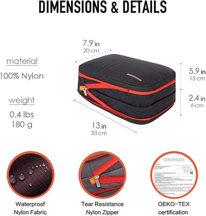 Bee Nesting Waterproof Compression Packing Cubes,Travel Packing organizers for Carry on Luggage,Backpacking, Suitcases