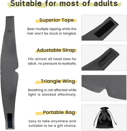 100% Handmade Bamboo Sleeping Eye Mask for Women for Men,Night Masks,Organic Sleep Mask,Blockout Eye Mask for Sleeping,Large Size Adjustable (1 PC, Dark Grey)