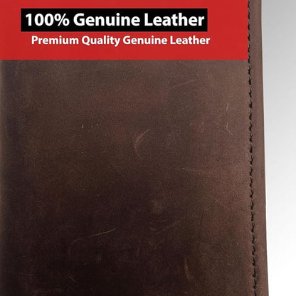 IBRO VINTAGE Motorcycle Chain Wallet for Men – Premium Cowhide Leather, RFID Tri-Fold Biker Wallet with Heavy Duty Chain for Bikers Truckers & Hunters, Credit Card Money Organizer Long Wallet