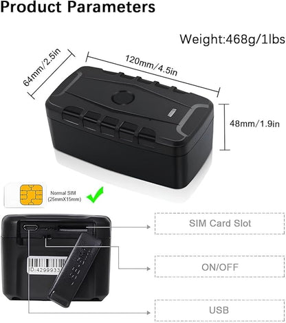 Car GPS Tracker for Vehicles Long Battery Life 20000mAh Tracker Device Real-Time and Precise Location Tracking Device Magnetic Waterproof Multiple Alarm App iOS/Android TK918 4G