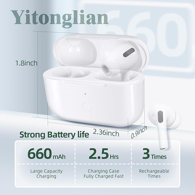 Charging Case Replacement for AirPods Pro 1st & 2nd Generation - Wireless Charger Case Without Earbuds