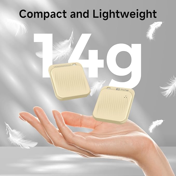 4 Pack Air Tracker Tags (iOS Only), Bluetooth Tracker for Apple Find My App, Replaceable Battery, Item Finders and Locator Smart Tag for Keys, Bags, Luggage, Wallet- Khaki