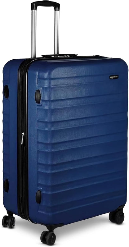 Amazon Basics 30" Hardside Large Checked Luggage, Hardshell Suitcase With Wheels, Expandable For Up to 15% More Space, With Scratch-Resistant Surface, Four Multi-directional Wheels, Navy Blue