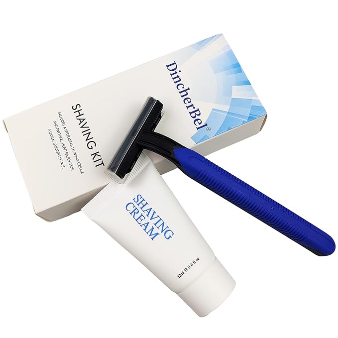 Shave Kit in Bulk, Smooth Shave Disposable Razor and Cream(12g), Individually Wrapped Toiletries Amenities for Hotel, Airbnb, Homeless, Shelter, Camping and Travel (50 Pack)