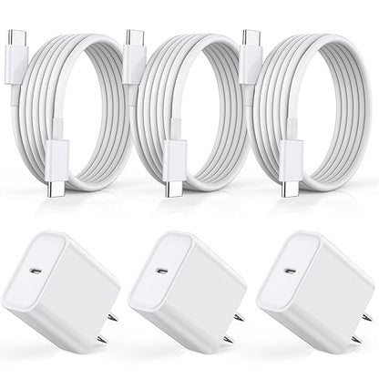Fast Charger for iPhone 17 16 15, 3Pack USB C iPad Charge PD Fast Charger Block 6FT Long USBC to Type C i Phone Charging Cable Cord for iPhone 17 Air/Pro/Pro Max/16 Pro/Plus/15/15 Pro/Pro Max,iPad Pro
