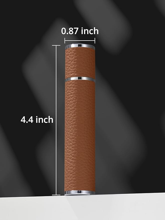 10ML Genuine Leather Atomizer Sprayer for Perfume - Portable Mini Cologne Sprayer for Woman Man - Perfume Travel Refillable Bottle,Travel Essential Fragrance Spray Bottle (Brown)