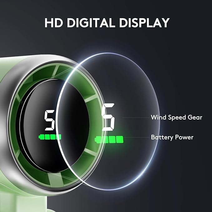 Foldable Handheld Fan - Portable High Speed Rechargeable 10000mAh Mini Turbo With Digital Display, 5 Speed Adjustable Personal Small Pocket, Gifts for Women Men Travel Camp Outdoor Office