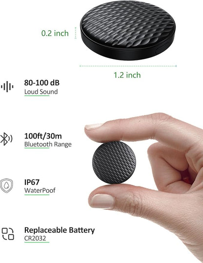 Smart Tracker Tags Works with Apple Find My (iOS Only), Luggage Tracker Tag Keys Finder Item Locator for Wallet, Vehicles, Backpack, Suitcases (Black, 1 Pack)