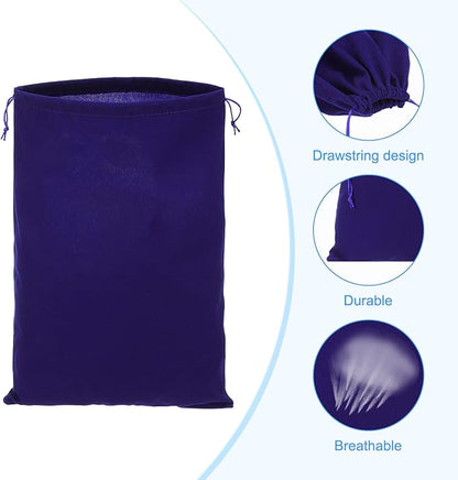 PATIKIL Shoe Dust Bag, 16 Pack Duster Flannel Shoes Pouch with Drawstring Washable Breathable Travel Shoe Bags for Home Luggage Storage, 12x17" Deep Blue