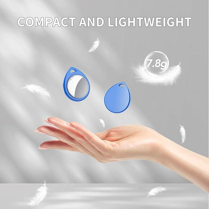 Air Tracker Tags 4 Pack Blue, 5.3 Bluetooth Tracker Work with Apple Find My (iOS Only), 100dB Sound, Smart Tag with Keychain/Lanyard, Item Finder for Luggage/Key/Suitcase, Replaceable Battery