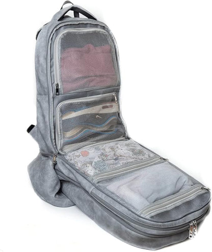 Sole Premise Leather Sneaker Bag for Travel Shoe Carry-On Luggage Travel Multi-functional Sneaker Backpack for Men & Women (Grey)