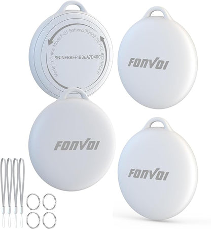 2025 New [Apple MFi Certified] (iOS Only) Air Tag, Bluetooth Tracker for Apple Find My, Replaceable Battery, Key Finder and Item Locator Smart Tag for Keys, Bags, Luggage, Pets, Wallet (White, 4PCS)
