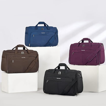 Hanke Carry On luggage Bags for Travel, Large Foldable Duffle Bag for Travel, Softside Lightweight Travel Bag Carry On Bags for Airplanes Women, Travel Tote Bags for Women Men.（Coffee）