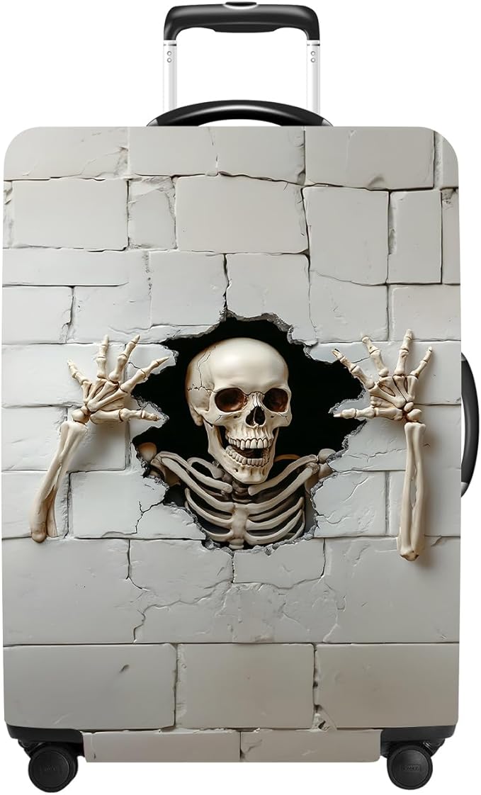 Luggage Cover Washable Suitcase Protector Anti-Scratch,Stretchable Fit for 20-34Inch Luggage Durable Travel Bag Cover with Zipper Closure (Skull, L(fits 28-30Inch suitcase))