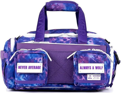 WOLFpak 20L Mini Duffle Bag for Gym & Travel | Waterproof Carry-On Weekender Bag with Shoe Compartment, Hard Bottom, and Tactical Molle System (Ice)