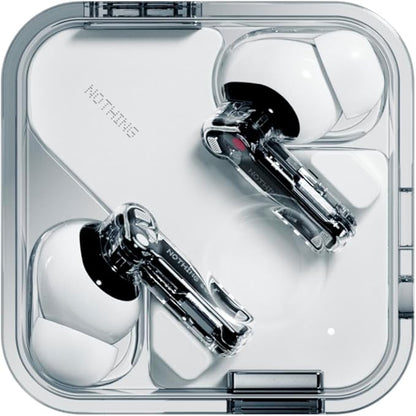 Nothing Ear Wireless Earbuds Bluetooth, 45dB Hybrid Smart ANC Earbuds, 11mm Deep Bass Boost, Hi-Res Audio with LDAC & LHDC 5.0, 6 Mics Call, 40.5H Playtime with Fast Charging Case, ChatGPT Supported