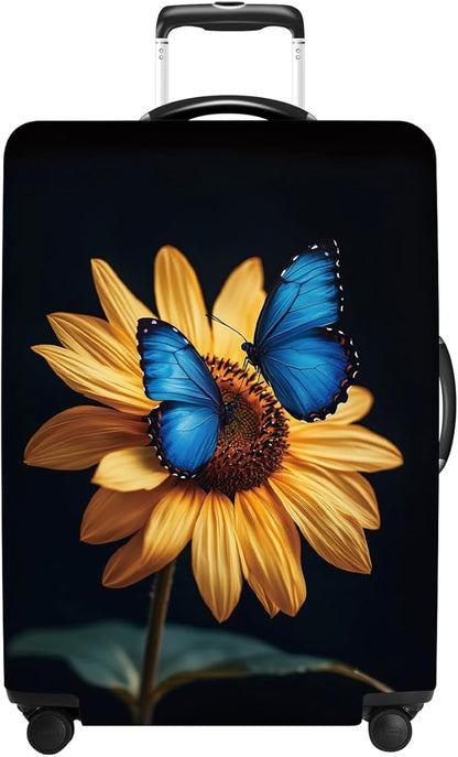 Luggage Cover Washable Suitcase Protector Anti-scratch Suitcase cover Fits 20-34 Inch Luggage (Sunflower, L(28-30inch suitcase))