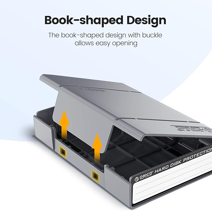 ORICO 5-Pack Hard Drive Carrying Case Protective Box for 3.5/2.5 Inch SSD HDD Portable with Anti-Static,Shockproof and Dust Proof Travel Storage Bag-PHP25-5S