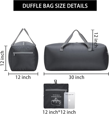 Foldable Duffel Bag 30" / 75L Lightweight with Water Rresistant for Travel-Grey