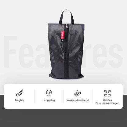 pack all Plus-Sized Shoe Bag for Travel, Water-Resistant Shoe Pouch for Gym, Odor-Resistant Soccer Cleats Bag for Sport (Black, 2-Pack)