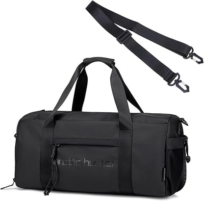ARCTIC HUNTER AH Small Gym Bag Duffel Bag for Men Women with Shoe Compartment Ideal for Sports,Travel,and Overnight Trips, Athletic Gear Workout Weekender Bags, Black