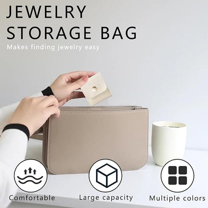 3PCS Mini Travel Jewelry Bag Travel Jewelry Roll Bag with Buckle Foldable Multi Functional Travel Jewelrys Pouch with Buckle Small Jewelry box for Earrings, Rings, Necklaces