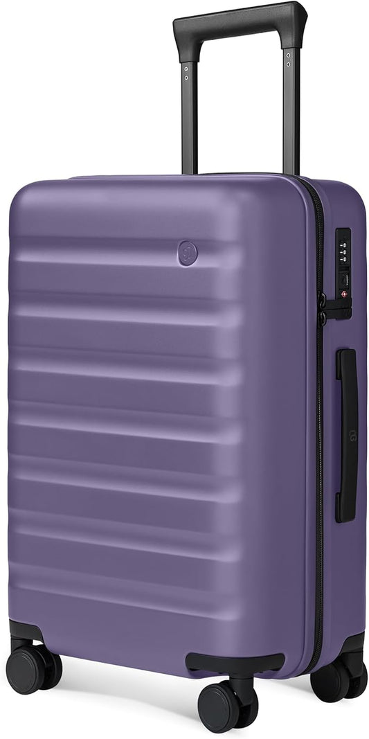 NINETYGO Carry On Luggage 22x14x9 Airline Approved, 20 Inch Luggage with Smooth Spinner Wheels, Lightweight, Hard Shell PC Suitcase Carry-On, Travel Luggage, TSA Approved (Purple, Rhine Basic2.0)