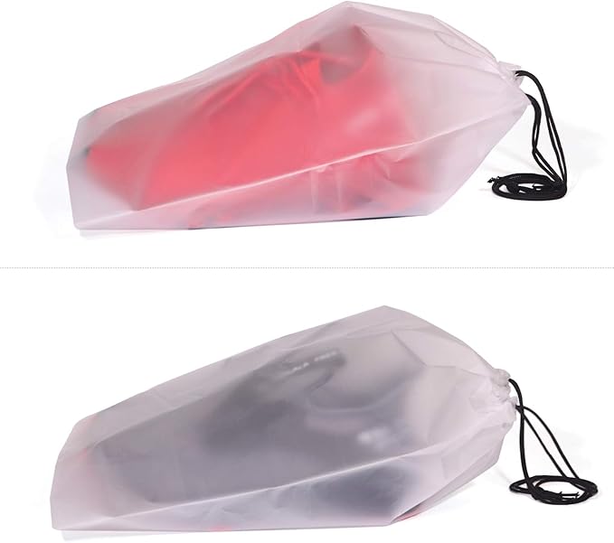 Set of 24 Portable Translucent Shoe Bags for Travel Large Clear Shoes Pouch Storage Organizer with Drawstring for Men and Women