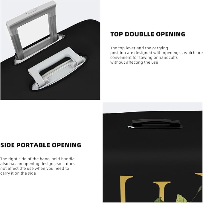 Decorative E Suitcase Protectors Elastic Washable Luggage Covers With Concealed Zippers For 18-32 Inch Luggage (Size M: Fits 22-24 Inch)