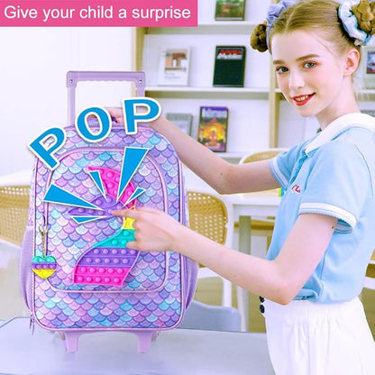 Kids Suitcase with Wheels for Girls and Boys, Rolling Carry on Luggage for Toddler Children