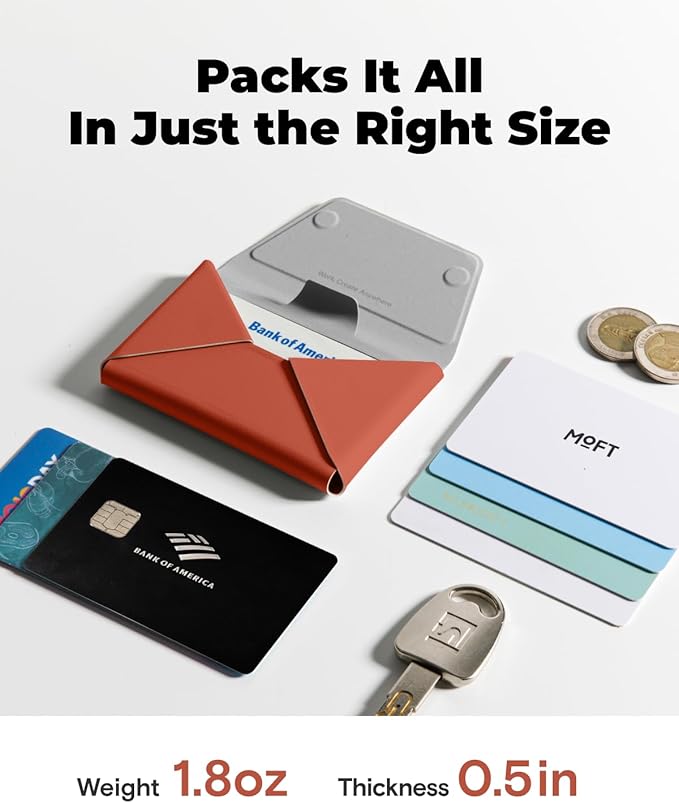 MOFT Magsafe Wallet, Slim Magnetic 8 - Card Holder, Snap Field Wallet with Pull to Access Design, RFID Blocking, MOVAS Veagn Leather Minimalist Travel Wallets for Men & Women, Clay