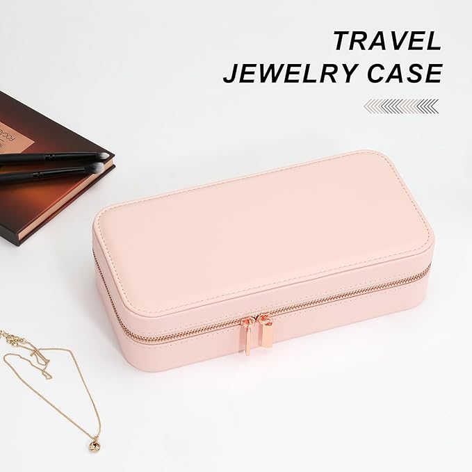 Travel Jewelry Box Jewelry Organizer for Travel Jewellery Organizers Box Jewelry Box for Women on Hallowmas Christmas Valentine's Birthday Pink
