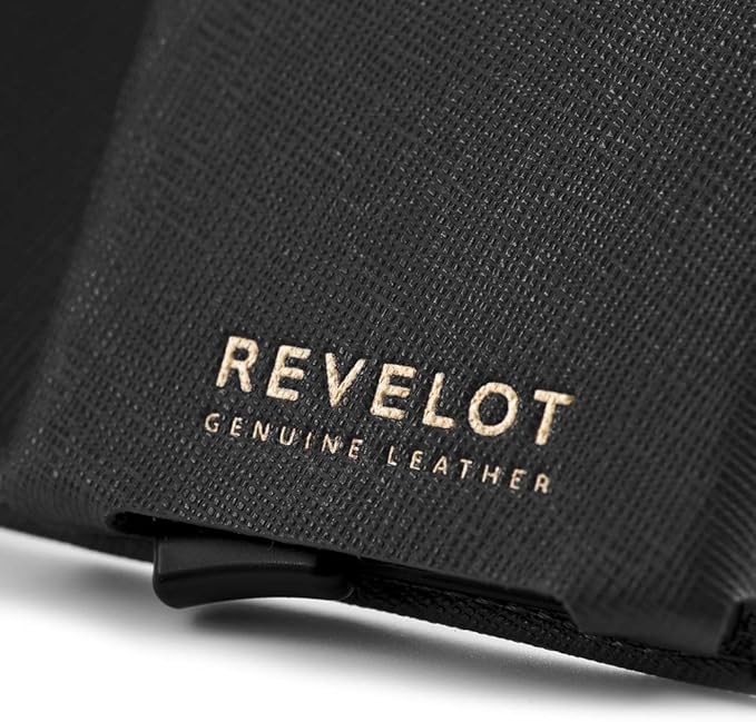 Revelot Cardholder Wallet/Genuine Leather with RFID Blocking / W1 (Black Saffiano)