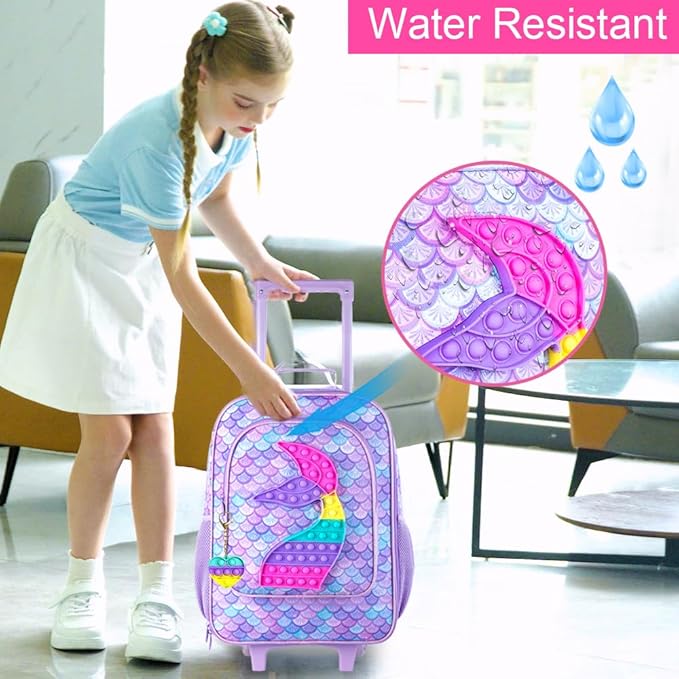 Kids Suitcase with Wheels for Girls and Boys, Rolling Carry on Luggage for Toddler Children