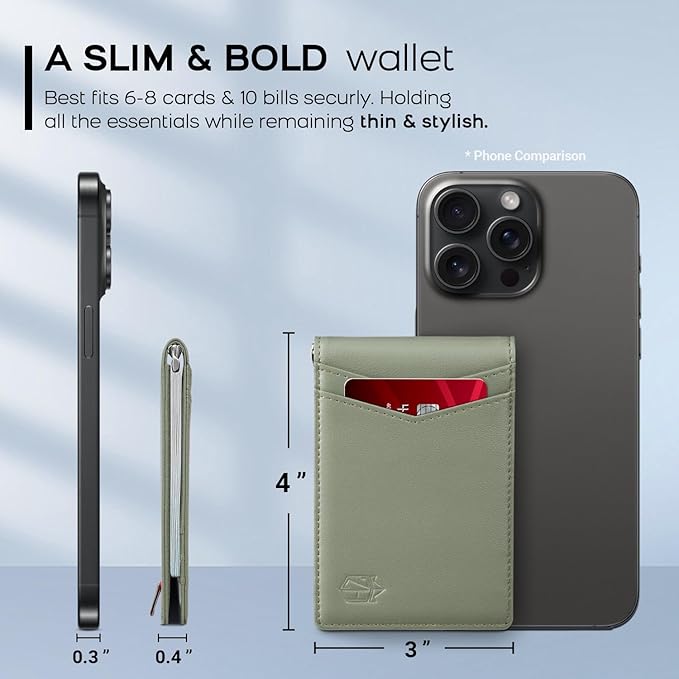 Zitahli Wallet for Men-6 Slots ID Window-Mens Wallets-Slim Wallet Classic Spring Money Clip RFID Blocking-Gift for Men