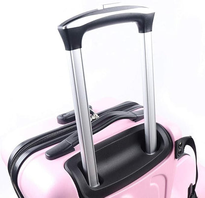 CNCEST 20" Kid's Ride-on Travel Suitcase, Rolling Carry Trolley Luggage with Password Lock, Children's Ride On Trolley Gift (20" Pink)