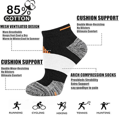 Iseasoo Copper Ankle Compression Socks - Low Cut Arch Support Socks for Men & Women, Running, Nurses, Plantar Fasciitis Socks