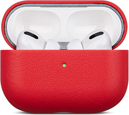 Lopie AirPods Pro 2nd Gen Leather Case - Red, Protective Case Fully-Wrapped with Top Grain Leather, 360-Degree Protection, Lightning Port Access, Support & Warranty