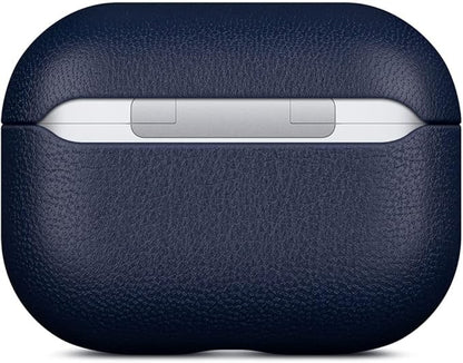 Lopie AirPods Pro 2nd Gen Leather Case - Blue, Protective Case Fully-Wrapped with Lambskin Leather, 360-Degree Protection, Lightning Port Access