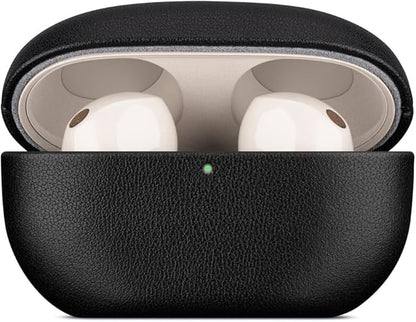 LOPIE Leather Case Compatible with Sony WF-1000XM5, Handcrafted Fully-Wrapped Nappa Leather Case Designed for Earbuds WF1000XM5 Cover 2023, Protective Hard Shell for Men/Women - Black