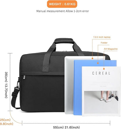 Kono Travel Duffel Bag 48L Large Carry-on Bag Sports Tote Gym Bag Weekender Overnight Bags for Men Women 21.65"x13.78"x9.84" Black