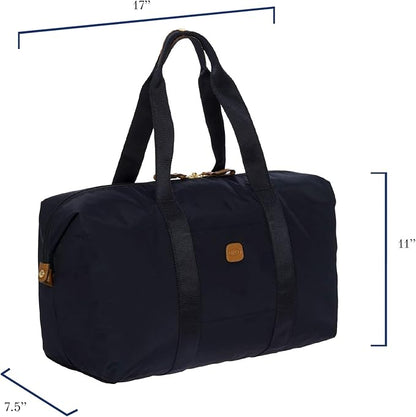 Bric's X-Bag/X-Travel 2.0 Folding Duffel Bag - 18" Carry On and Overnight Travel Bag - Navy