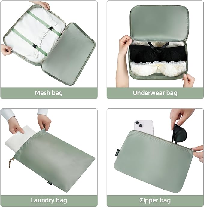 BAGAIL 6 Set/8 Set/10 Set Packing Cubes Various Sizes Packing Organizer for Travel Accessories Luggage Carry On Suitcase