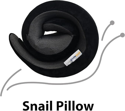 Snail Flexible Neck Pillow, Airplane Travel Pillow, Premium Memory Foam Travel Pillow, 360° Ergonomic Design, Asymmetrical Sides, Suitable for Office, Automotive, Washable Pillowcase