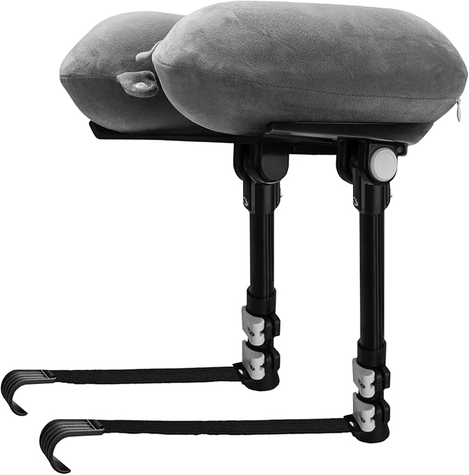 Neck Pillow for Traveling, Luxury Travel Neck Pillow for Airplane 100% Pure Memory Foam Adjustable Travel Pillow for Flight Sleep, Portable Plane Accessories, Light Grey